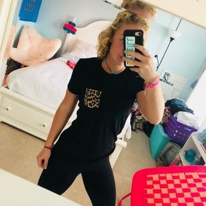 PINK Victoria's Secret Tops - VS PINK Black Short Sleeved Tee PINK Victoria's Secret Tops - VS PINK Black Short Sleeved Tee